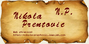 Nikola Prentović vizit kartica